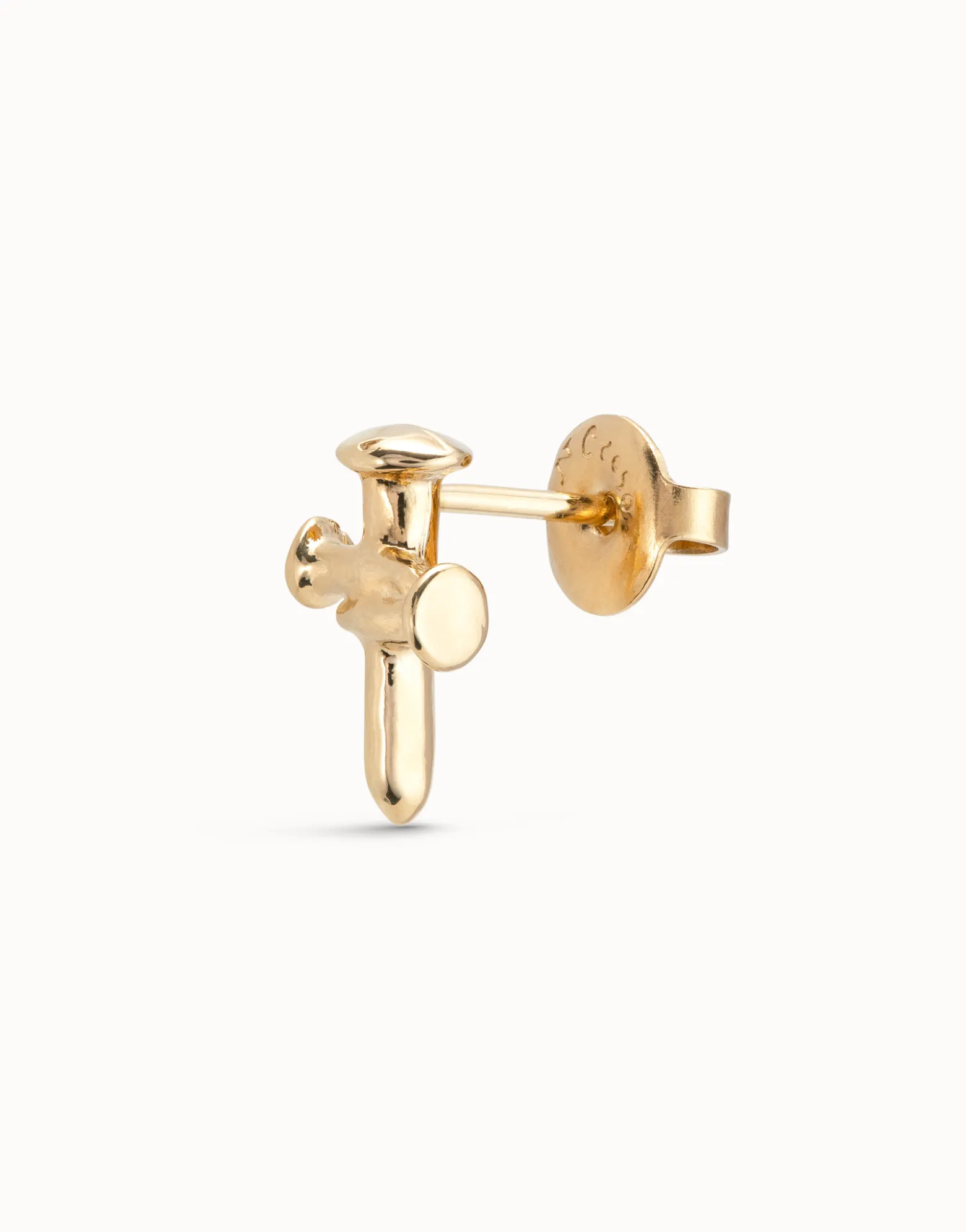 Piercing bañado en oro de 18k de cruz