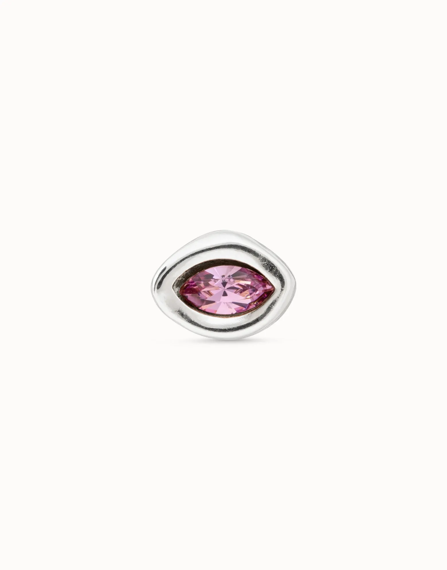 Piercing bañado en plata de ley con cristal rosa mujer