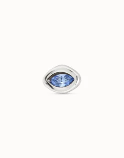 Piercing bañado en plata de ley con cristal azul mujer