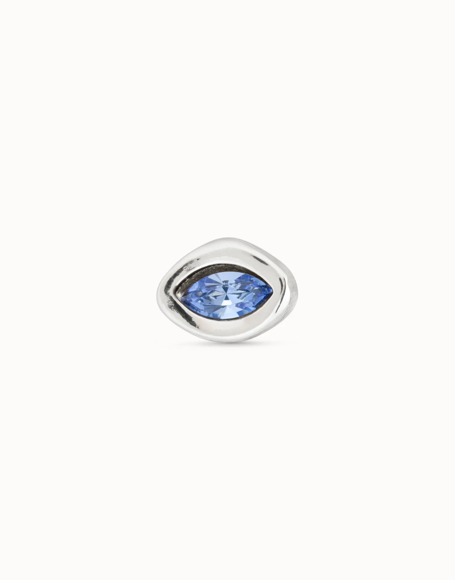 Piercing bañado en plata de ley con cristal azul mujer