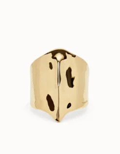 Pulsera ancha bañada en oro de 18k estructura mantarraya