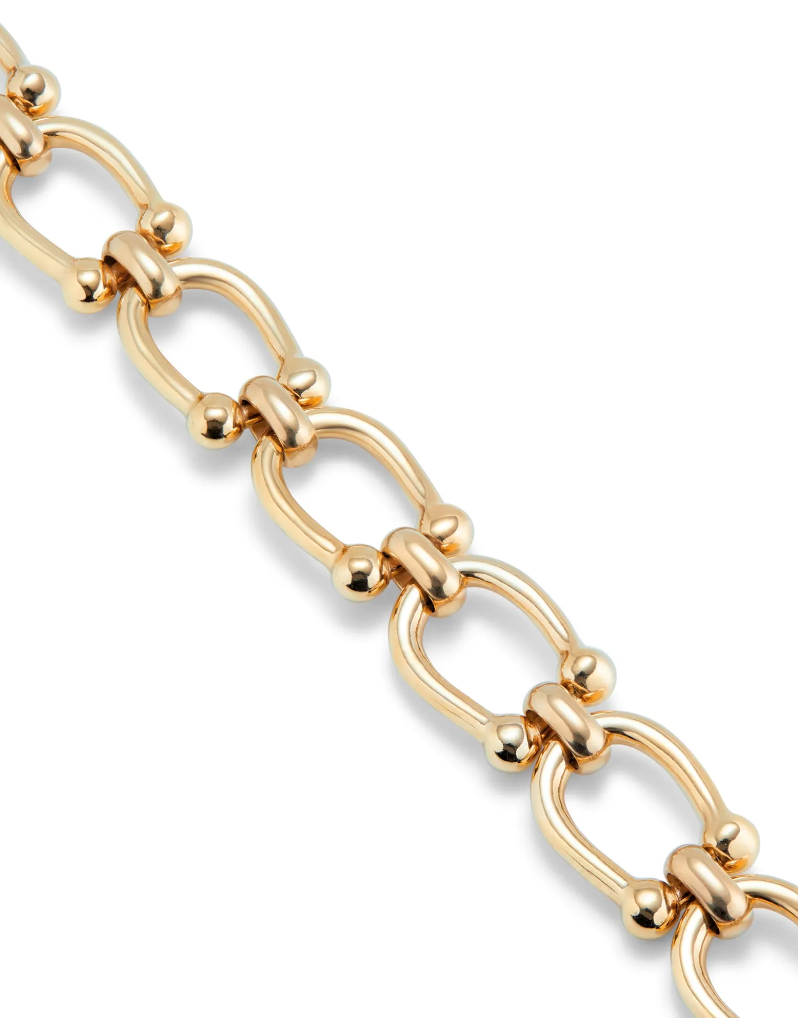 Pulsera bañada en oro 18k con eslabones ovalados medianos