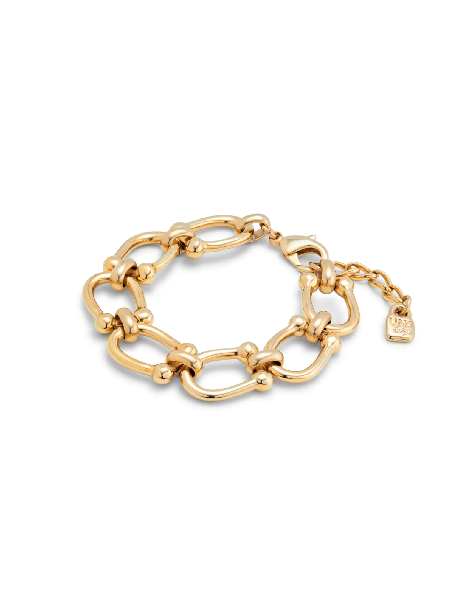 Pulsera bañada en oro 18k con eslabones ovalados medianos
