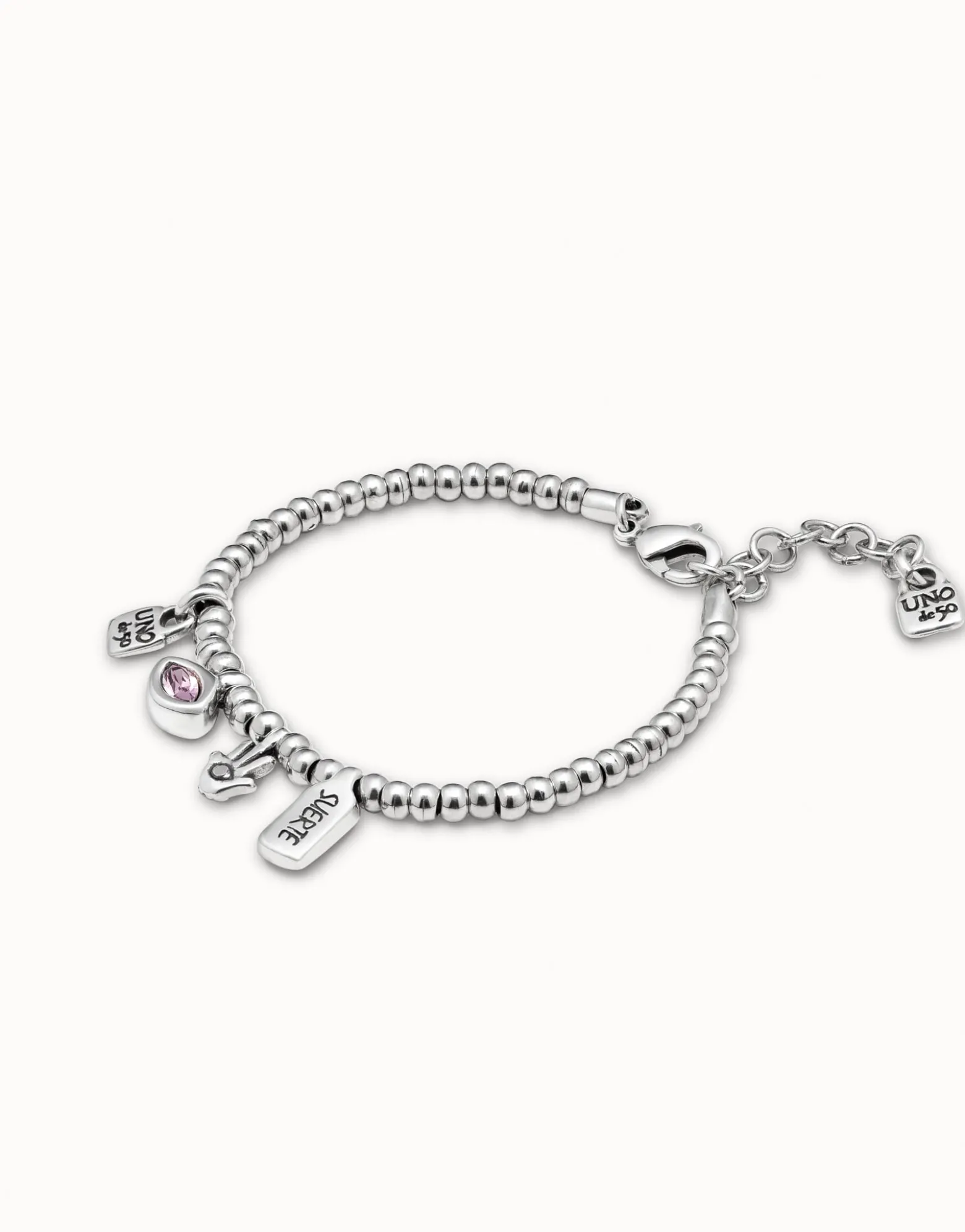 Pulsera bañada en plata de ley con charms