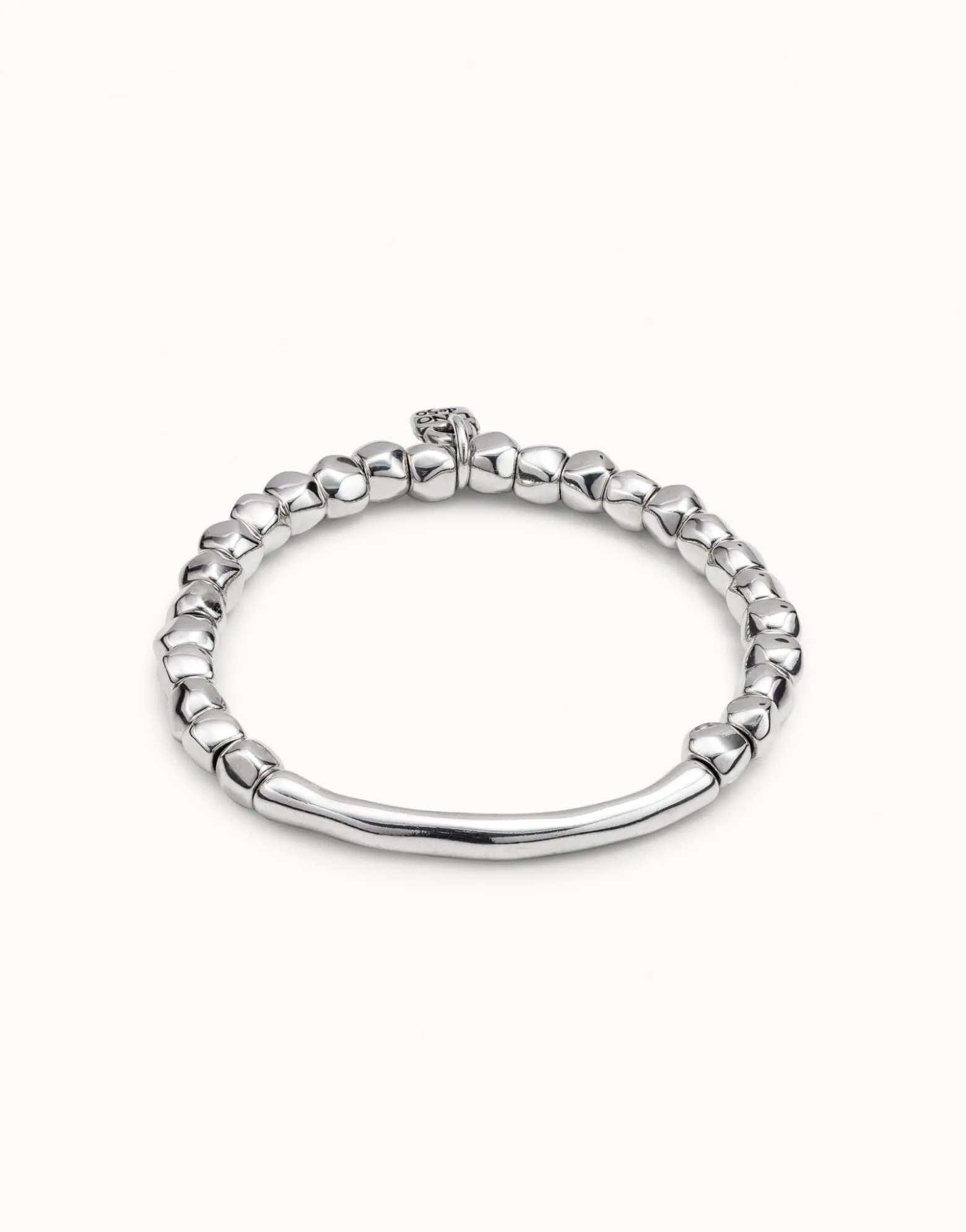 Pulsera bañada en plata de ley con pieza tubular