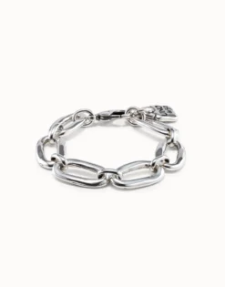 Pulsera bañado en plata de ley de eslabones gruesos