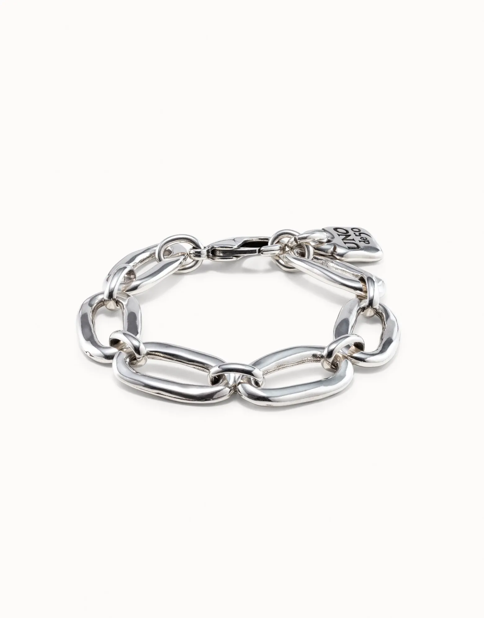 Pulsera bañado en plata de ley de eslabones gruesos