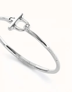 Pulsera con cierre frontal bañada en plata de ley con topacio blanco