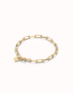 Pulsera con eslabones gandes bañada en oro 18k