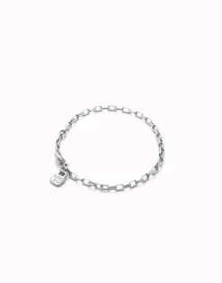 Pulsera con eslabones medianos bañada en plata de ley