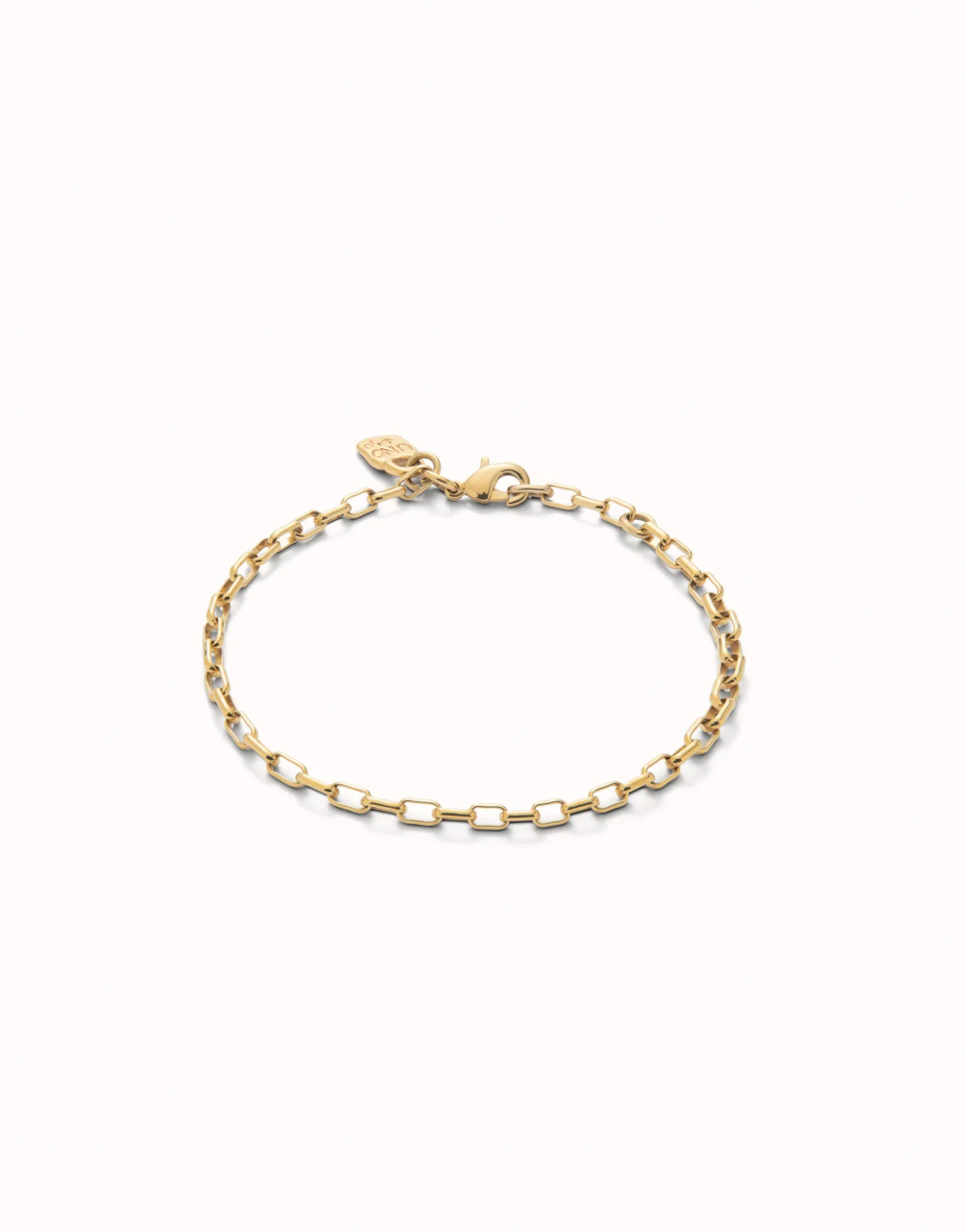 Pulsera con eslabones medianos bañada en oro 18k