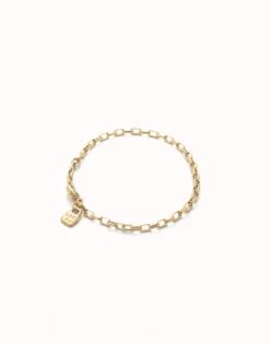 Pulsera con eslabones medianos bañada en oro 18k