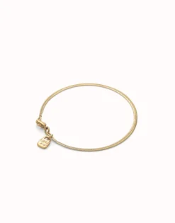 Pulsera con forma plana bañada en oro 18k