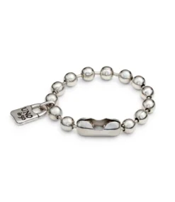 Pulsera de bolas bañada en plata de ley