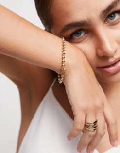 Pulsera de bolitas bañada en oro de 18k