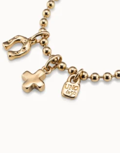 Pulsera de bolitas bañada en oro de 18k