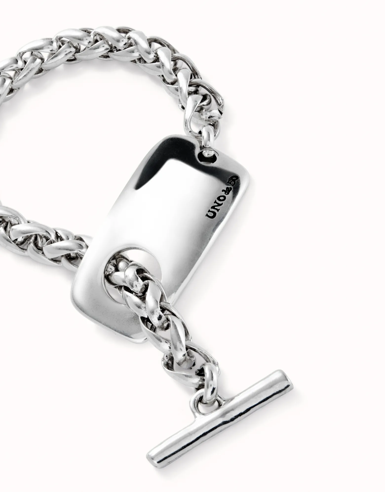 Pulsera de cadena bañada en plata de ley con pieza ajustable central
