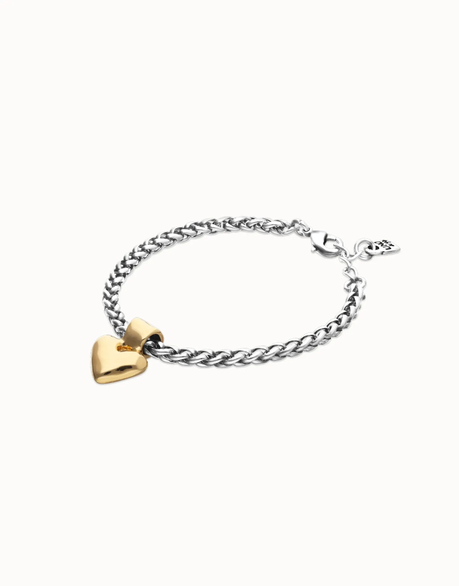 Pulsera de cadena con detalle de corazón pequeño bañado en oro 18k