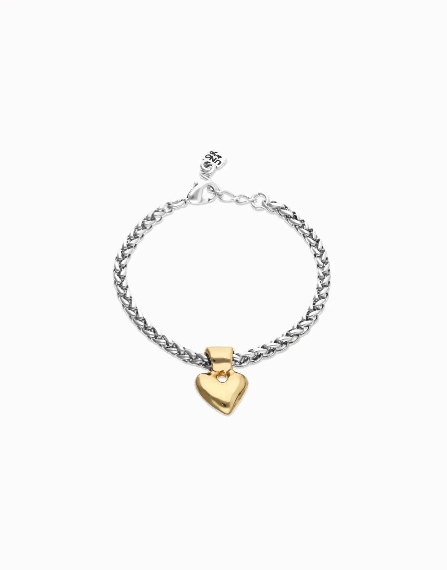 Pulsera de cadena con detalle de corazón pequeño bañado en oro 18k