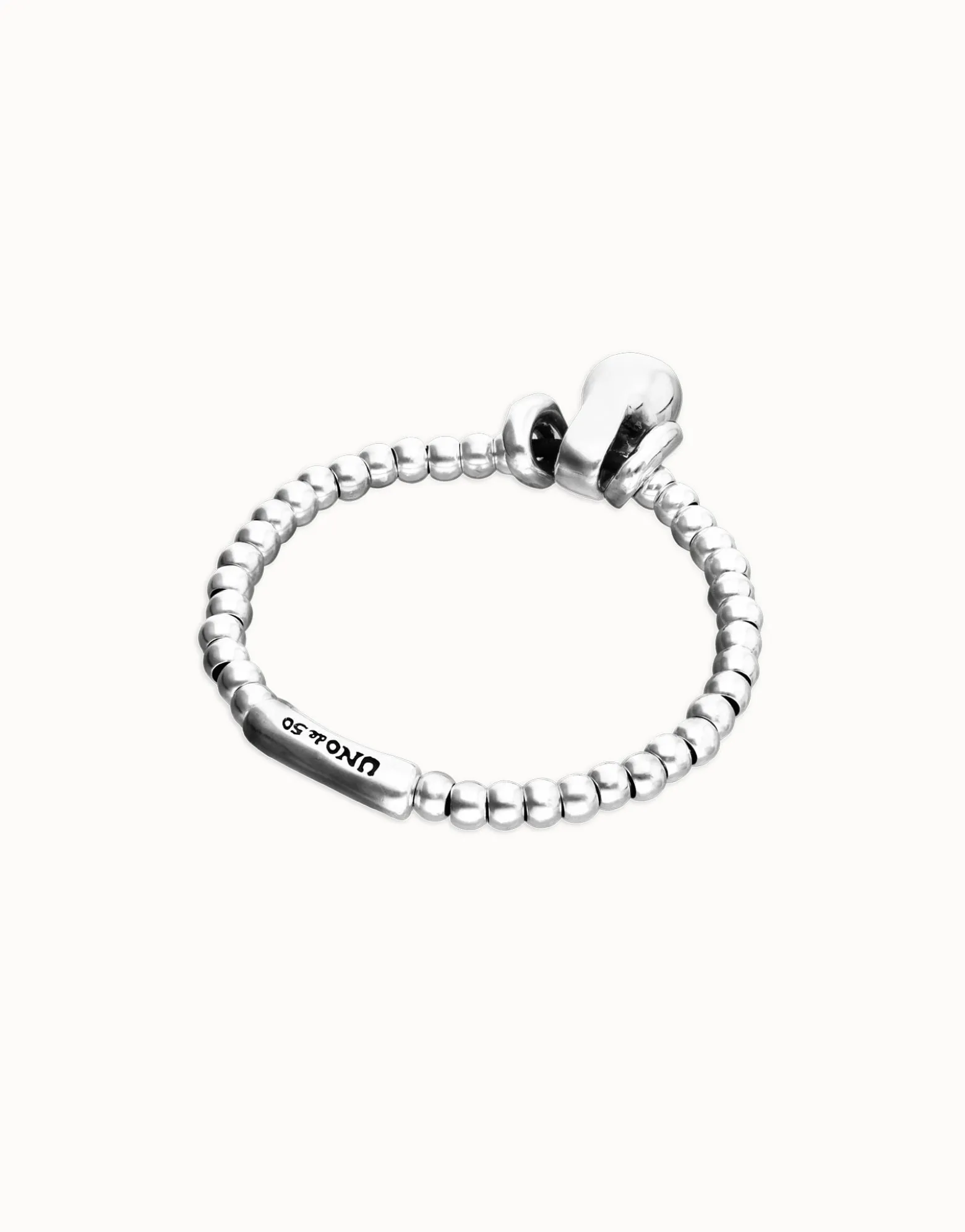 Pulsera de esferas de tamaño pequeño y grande bañada en plata de ley