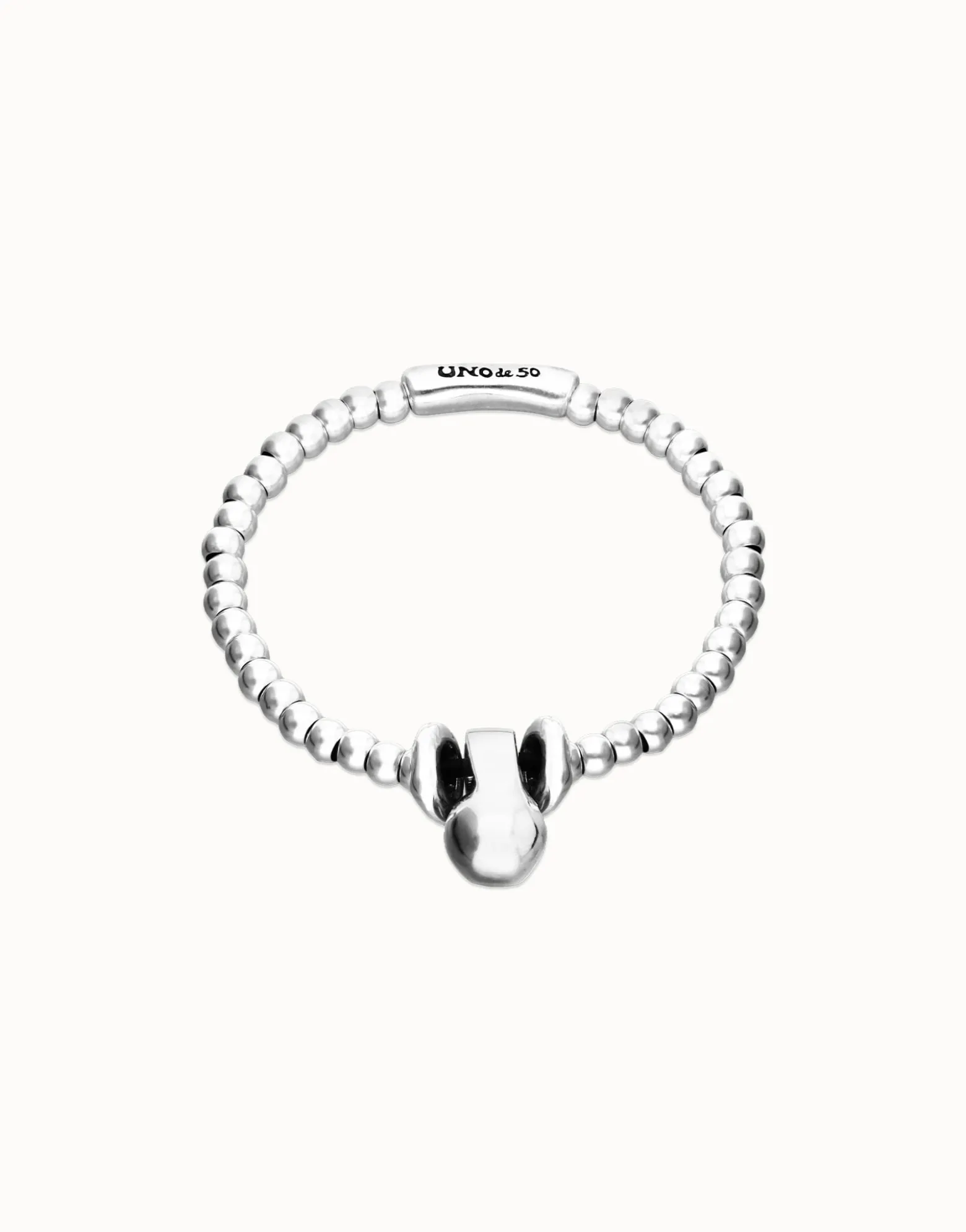 Pulsera de esferas de tamaño pequeño y grande bañada en plata de ley