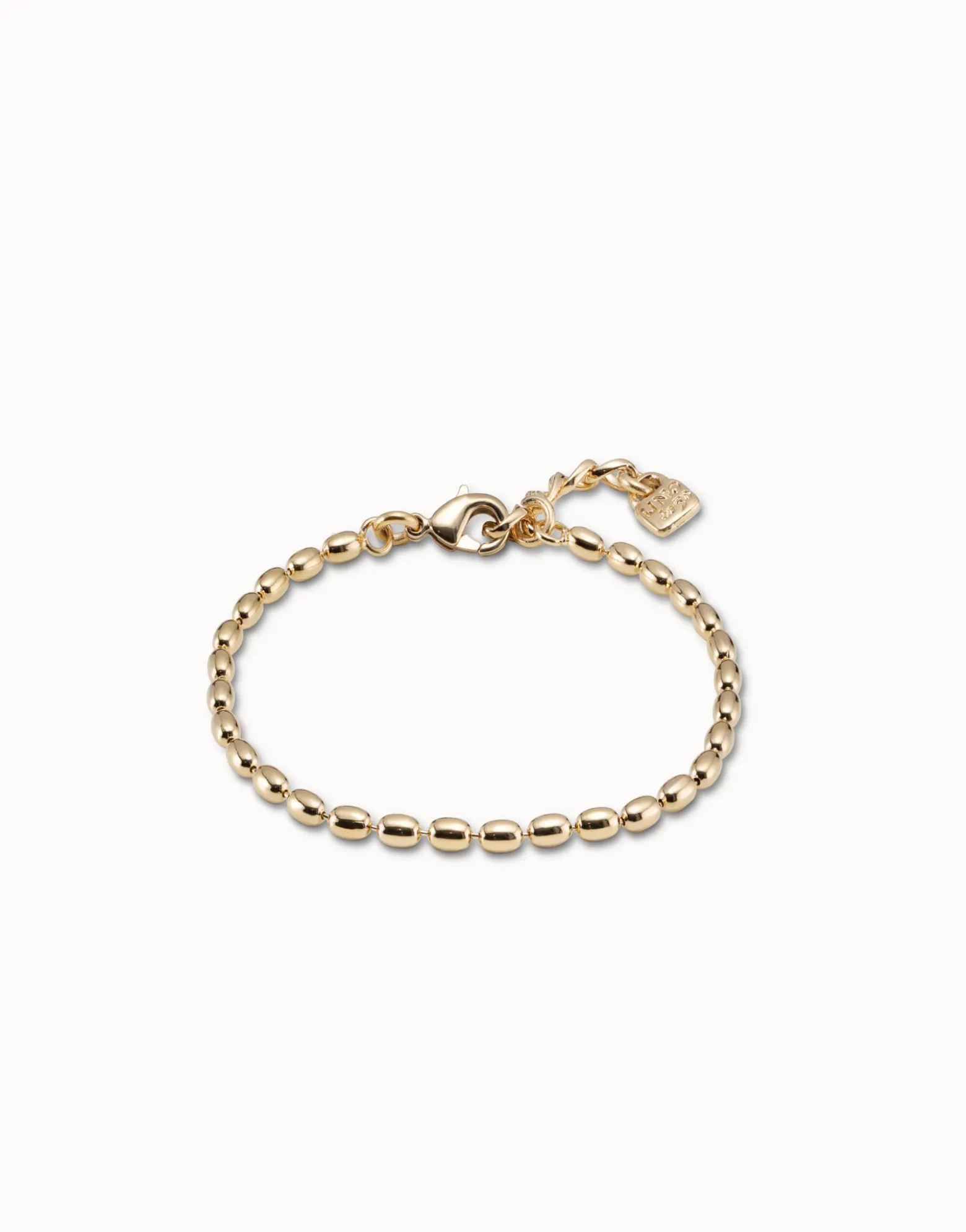 Pulsera de eslabones ovalados pequeños bañados oro de 18K