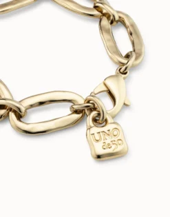 Pulsera de eslabones ovales bañada en oro de 18k