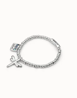 Pulsera elástica bañada en plata de ley con mensaje Salud