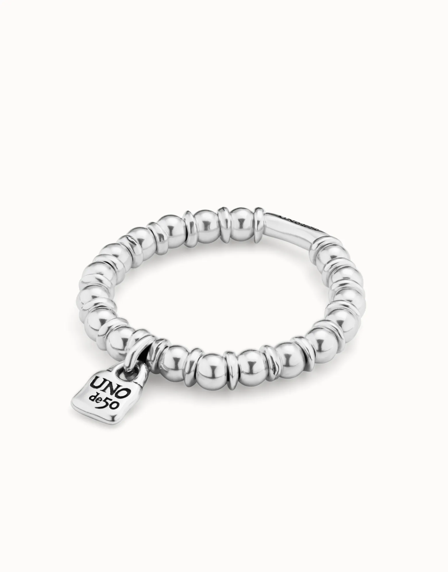 Pulsera elástica bañada en plata de ley