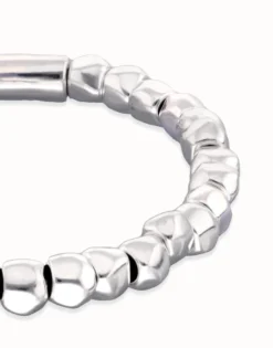 Pulsera elástica con cuentas bañadas en plata