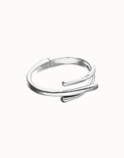 Pulsera rígida bañada en plata de ley con tres formas orgánicas entrelazadas