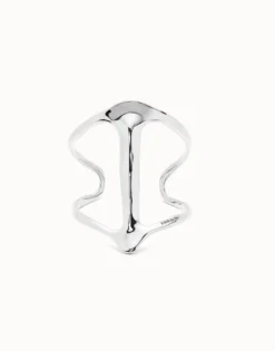 Pulsera rígida bañada en plata de ley estructura mantarraya