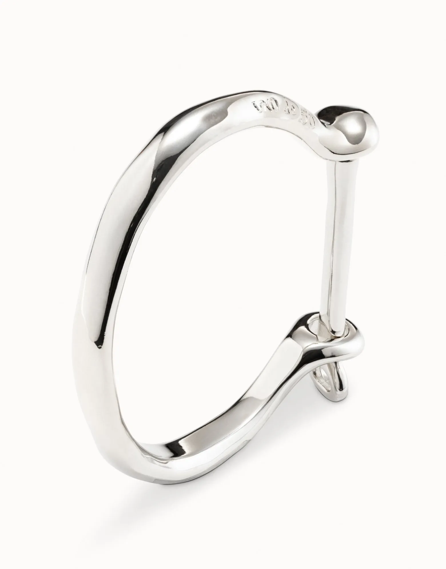 Pulsera rígida bañada en plata de ley mujer con cierre tipo grillete