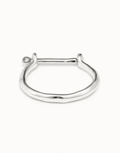 Pulsera rígida bañada en plata de ley mujer con cierre tipo grillete