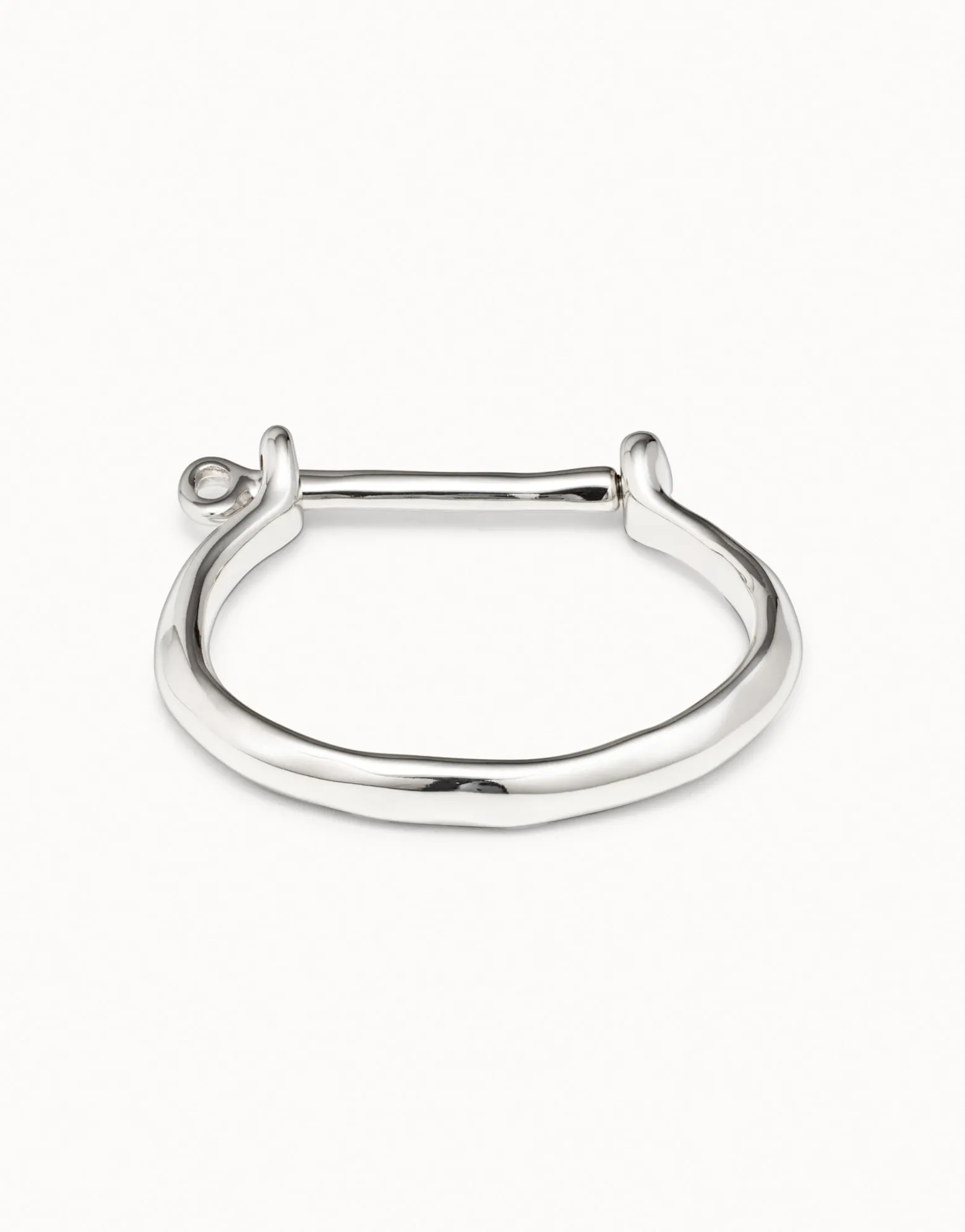 Pulsera rígida bañada en plata de ley mujer con cierre tipo grillete