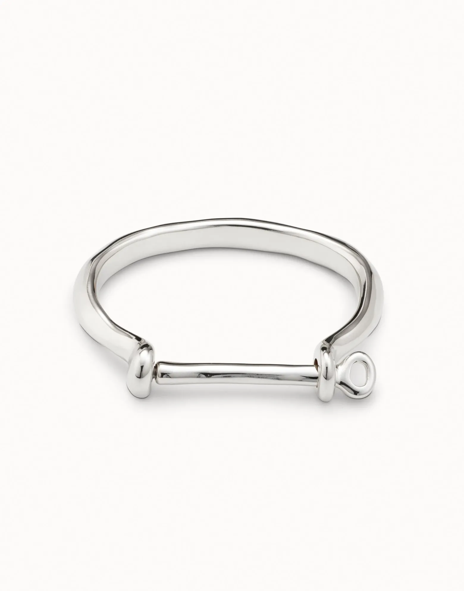 Pulsera rígida bañada en plata de ley mujer con cierre tipo grillete