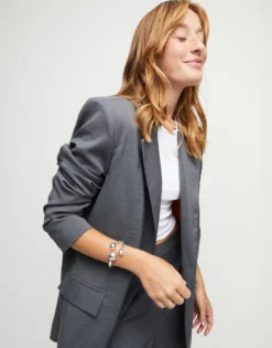 Pulsera rígida con tres bolas bañadas en plata de ley