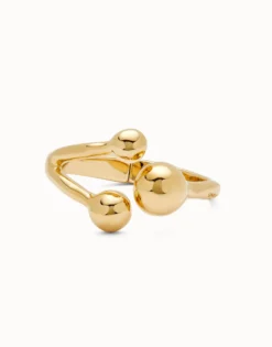 Pulsera rígida con tres bolas bañadas en oro 18k