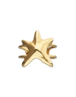 Pulsera rígida doble bañada en oro estrella de mar
