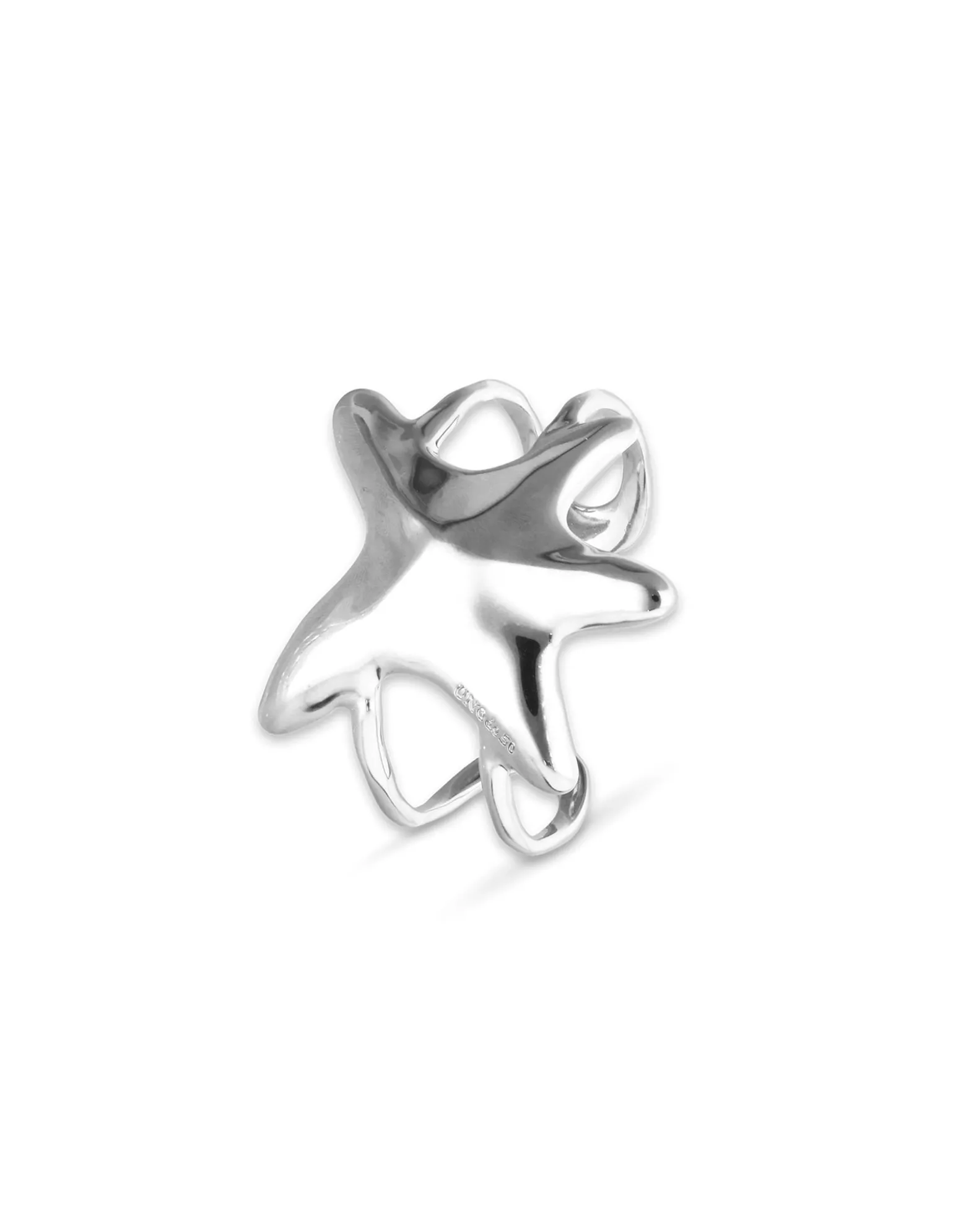 Pulsera rígida doble bañada en plata estrella de mar