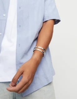 Pulsera rigida bañada en plata de ley