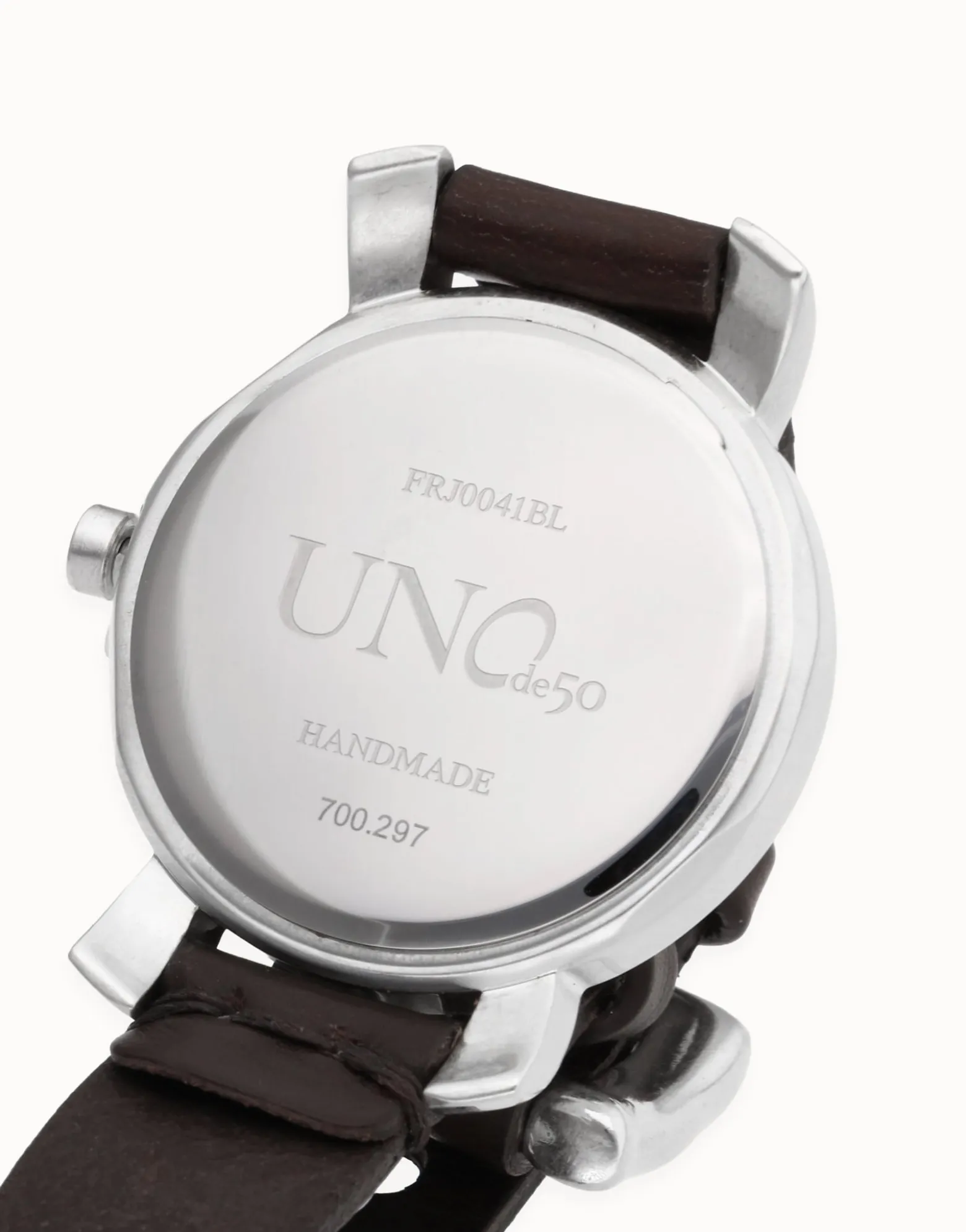 Reloj de hombre de piel y metal bañado en plata de ley