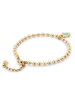 Tobillera bañada en oro 18k con fornitura de bolas
